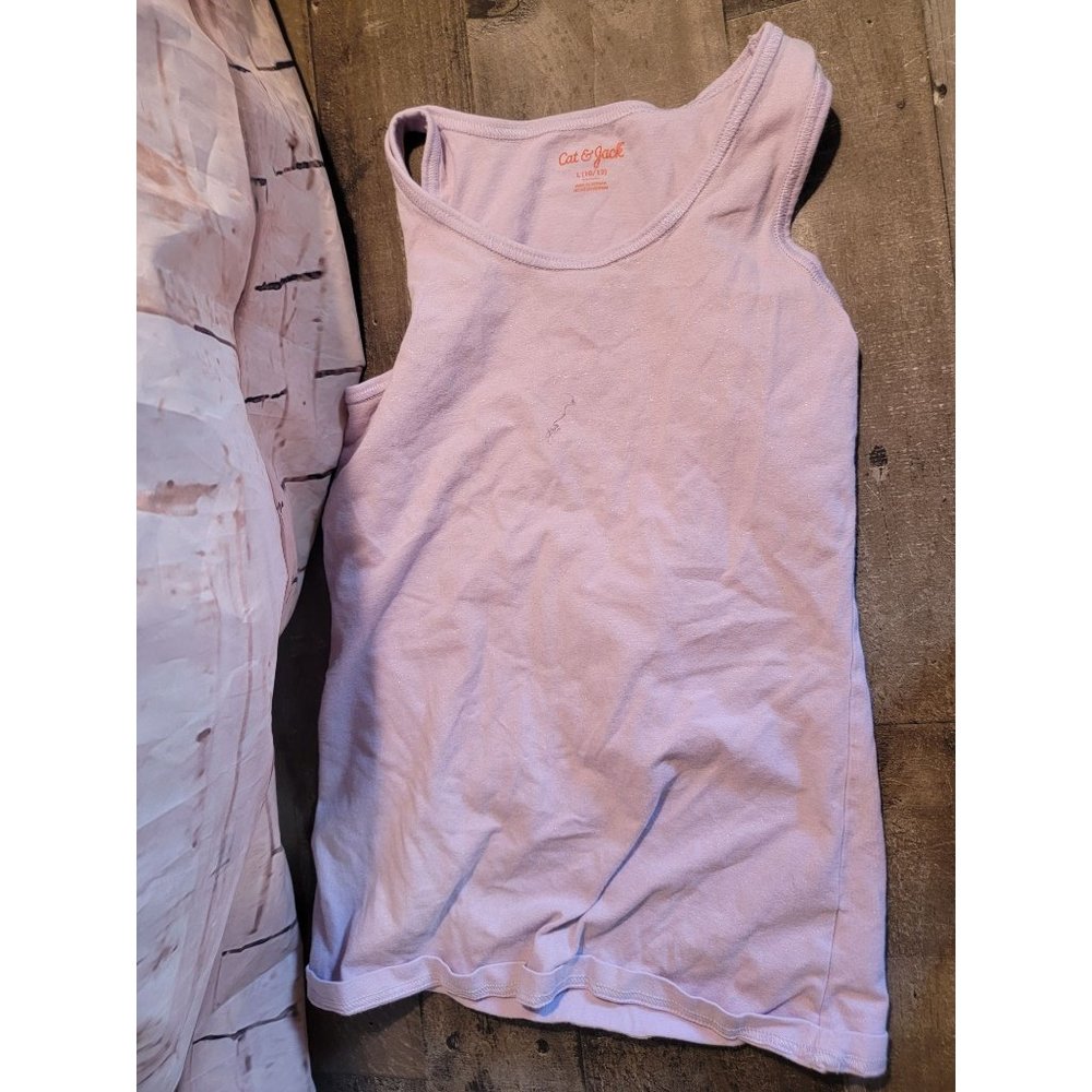 Cat Jack purple glitter‎ youth 10/12 tank top shirt